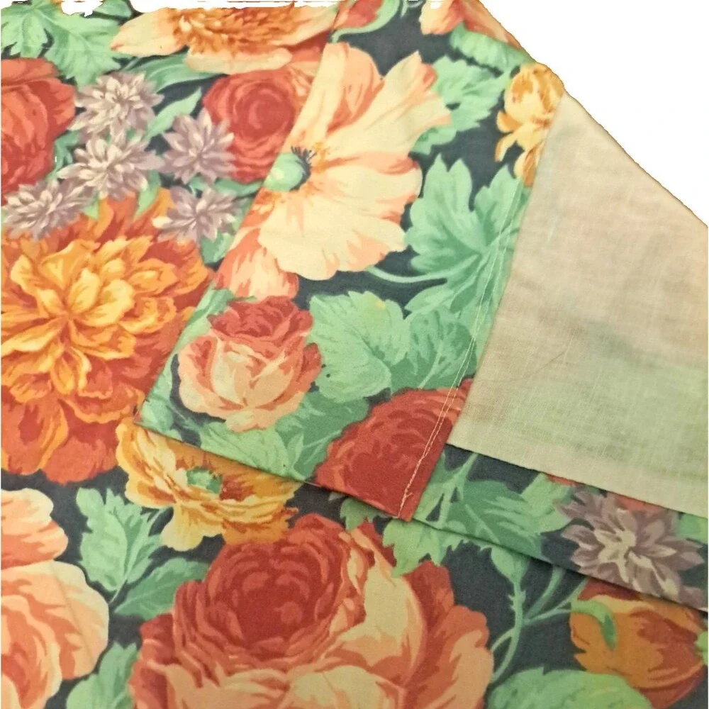 Pink Purple Floral Curtain Panels Set of 2 Roses Peony Cottage Boho 64x37